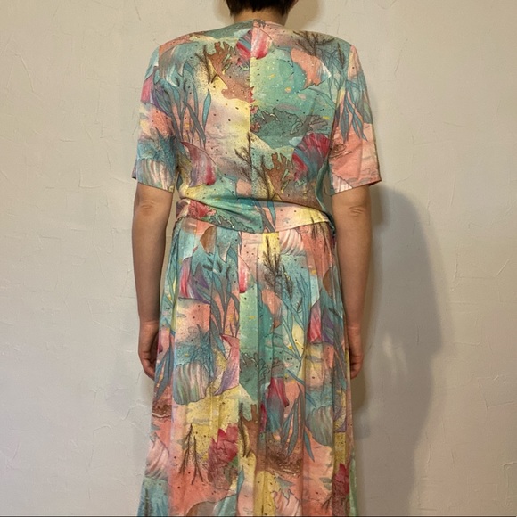 Vintage 80s Abstract Pastel Ocean Matching Set - Picture 7 of 11